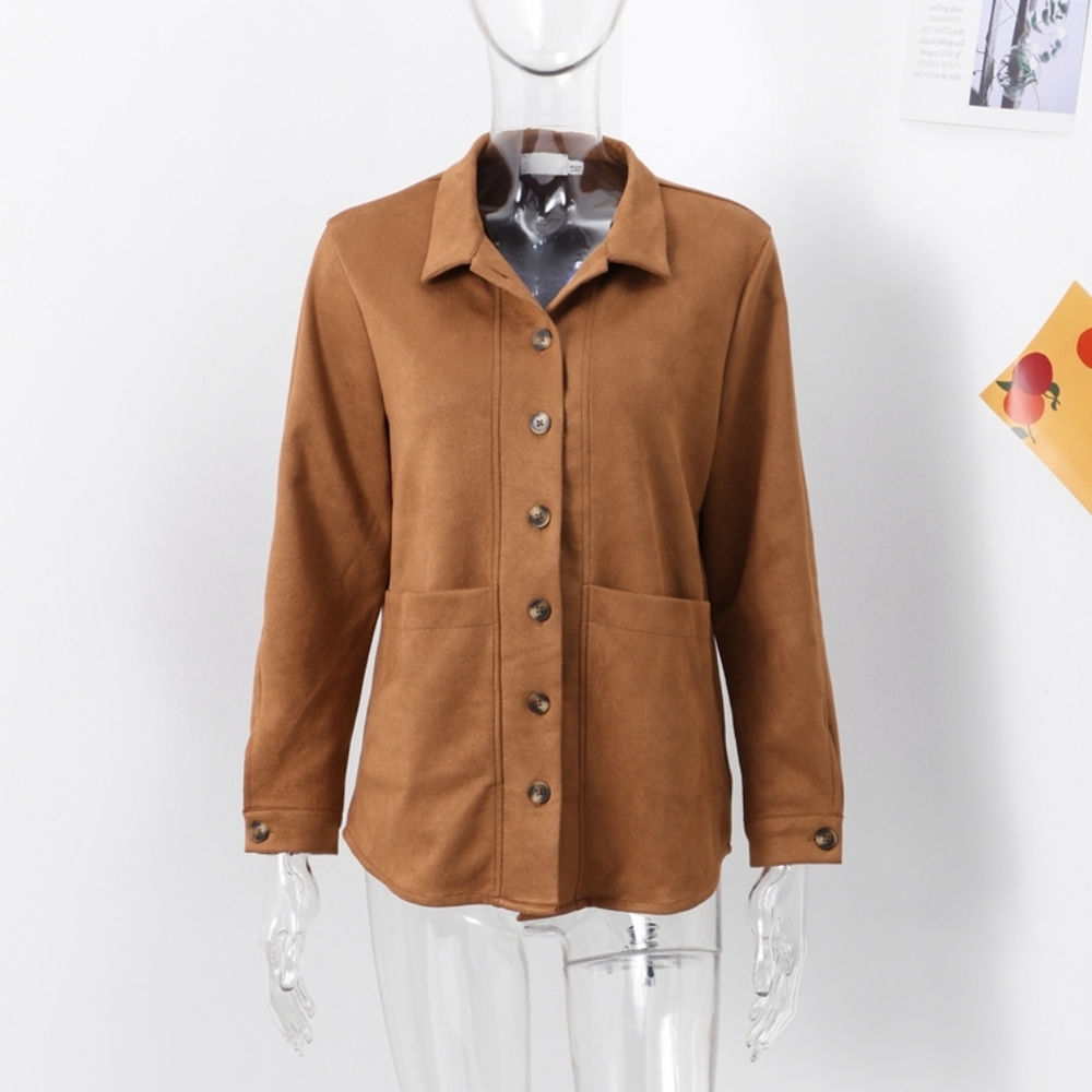 Single Breasted Pocket Jackets Female Autumn Lady Street Outerwear - Picture 10 of 10